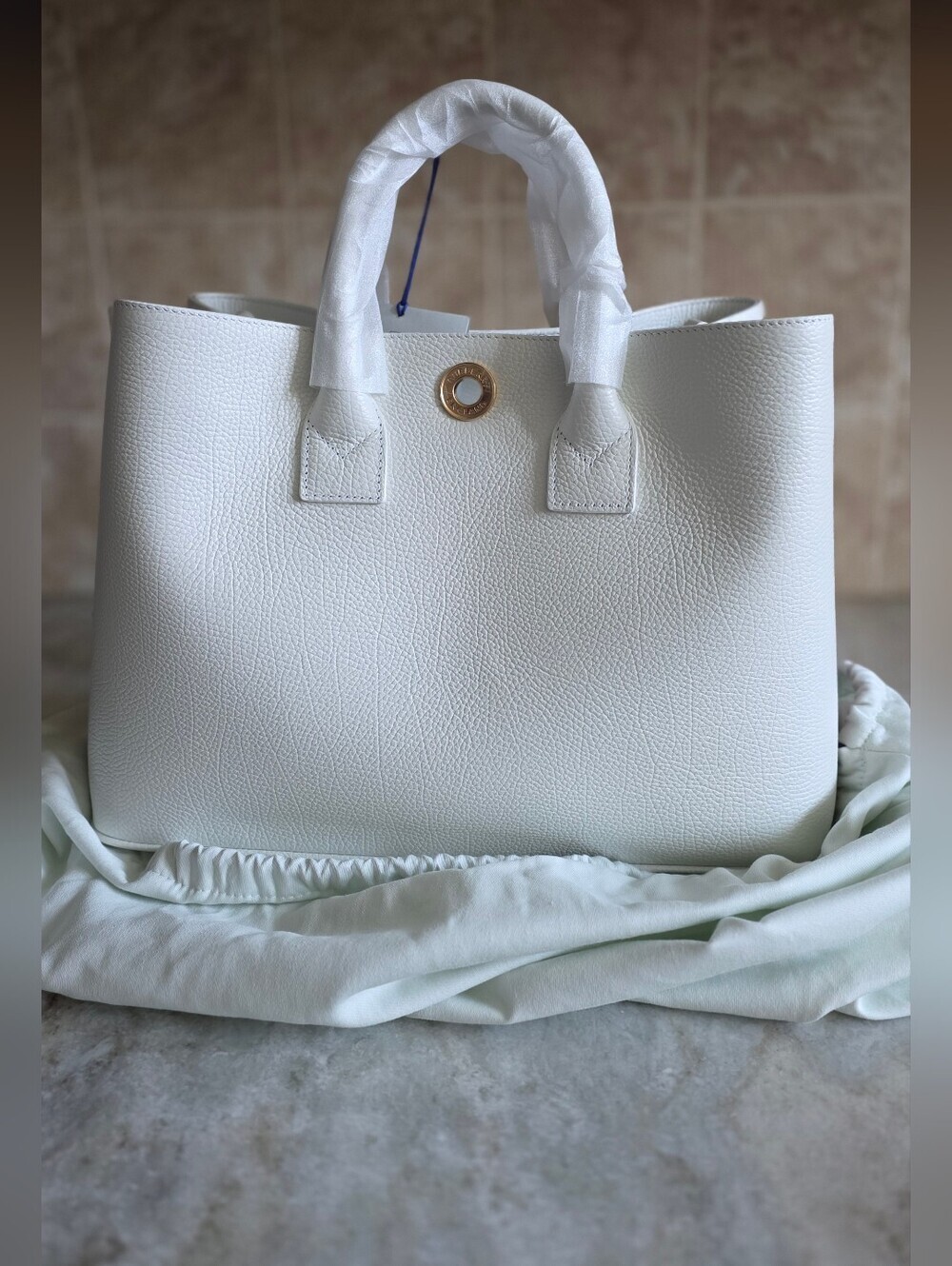 Burberry Bermondsey White Leather Tote Crossbody Bag NWT
